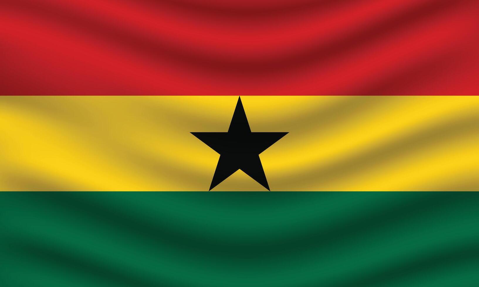 Flat Illustration of Ghana national flag. Ghana flag design. Ghana Wave flag. vector