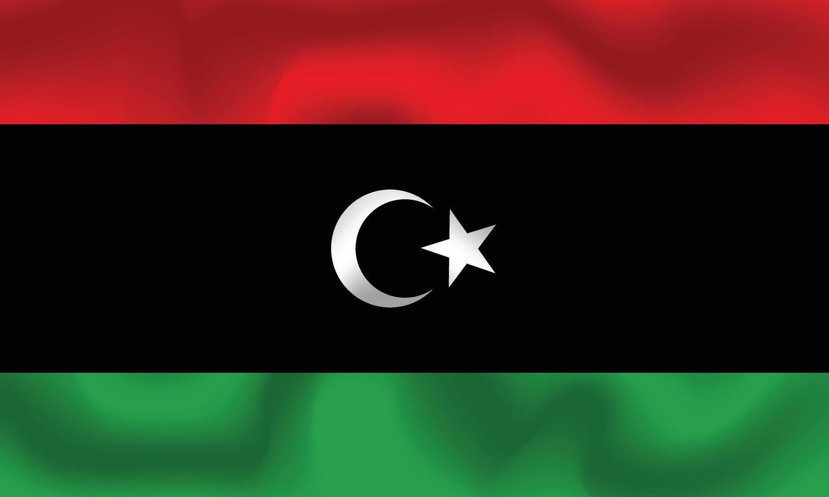 Flat Illustration of Libya national flag. Libya flag design. Libya Wave flag. vector