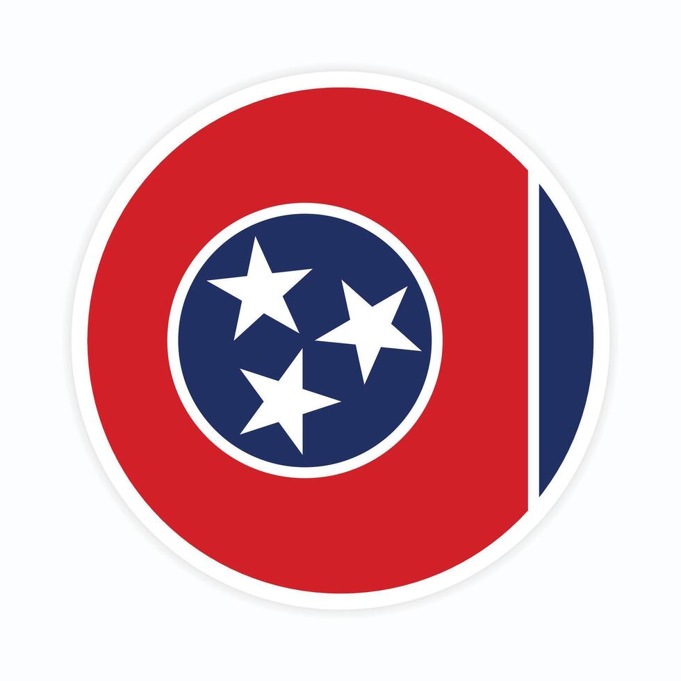 Tennessee flag vector icon design. Tennessee circle flag. Round of Tennessee flag.