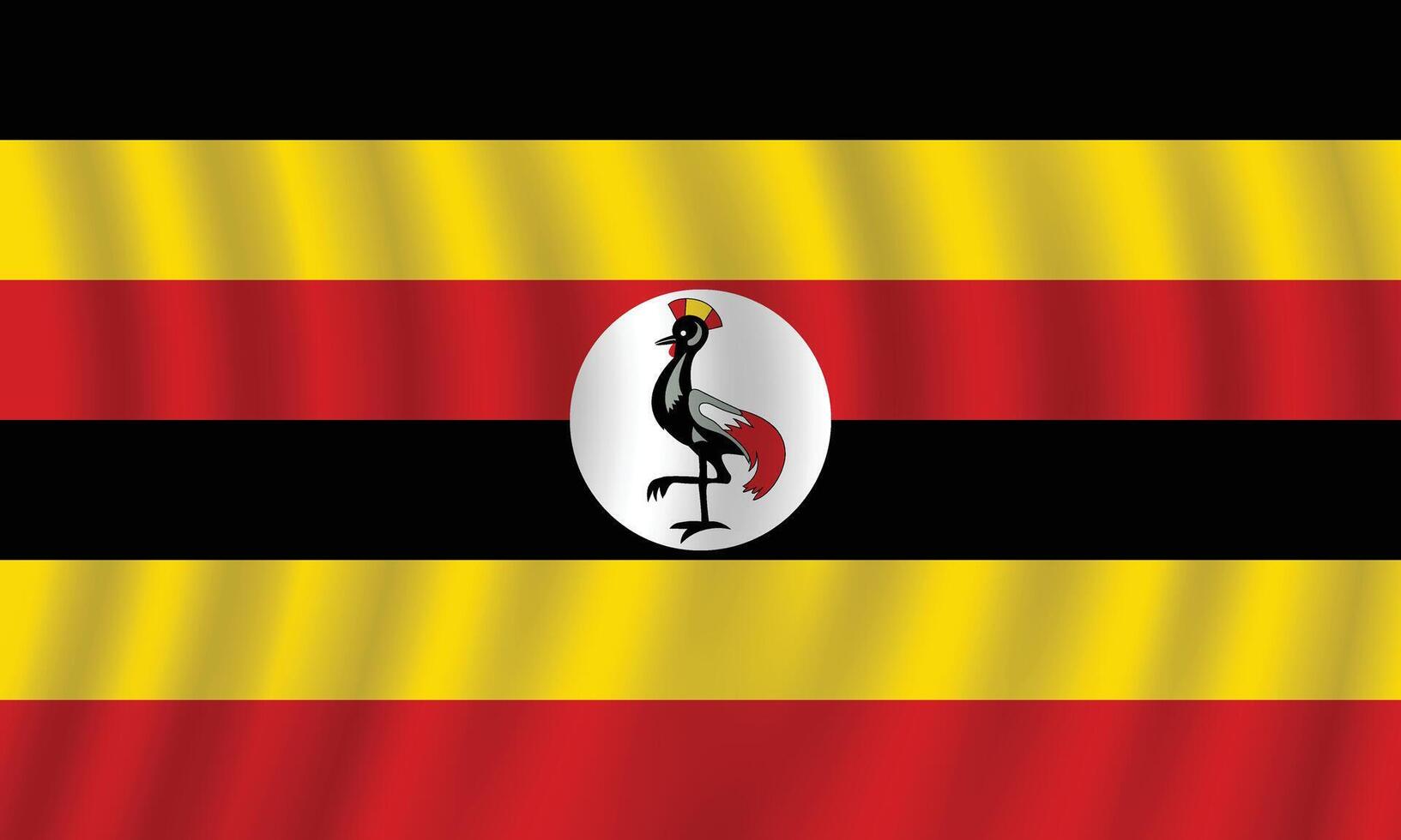 plano ilustración de Uganda bandera. Uganda nacional bandera diseño. Uganda ola bandera. vector