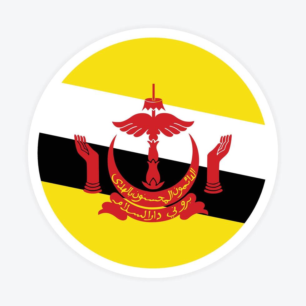 Brunei nacional bandera vector icono diseño. Brunei circulo bandera. redondo de Brunei bandera.