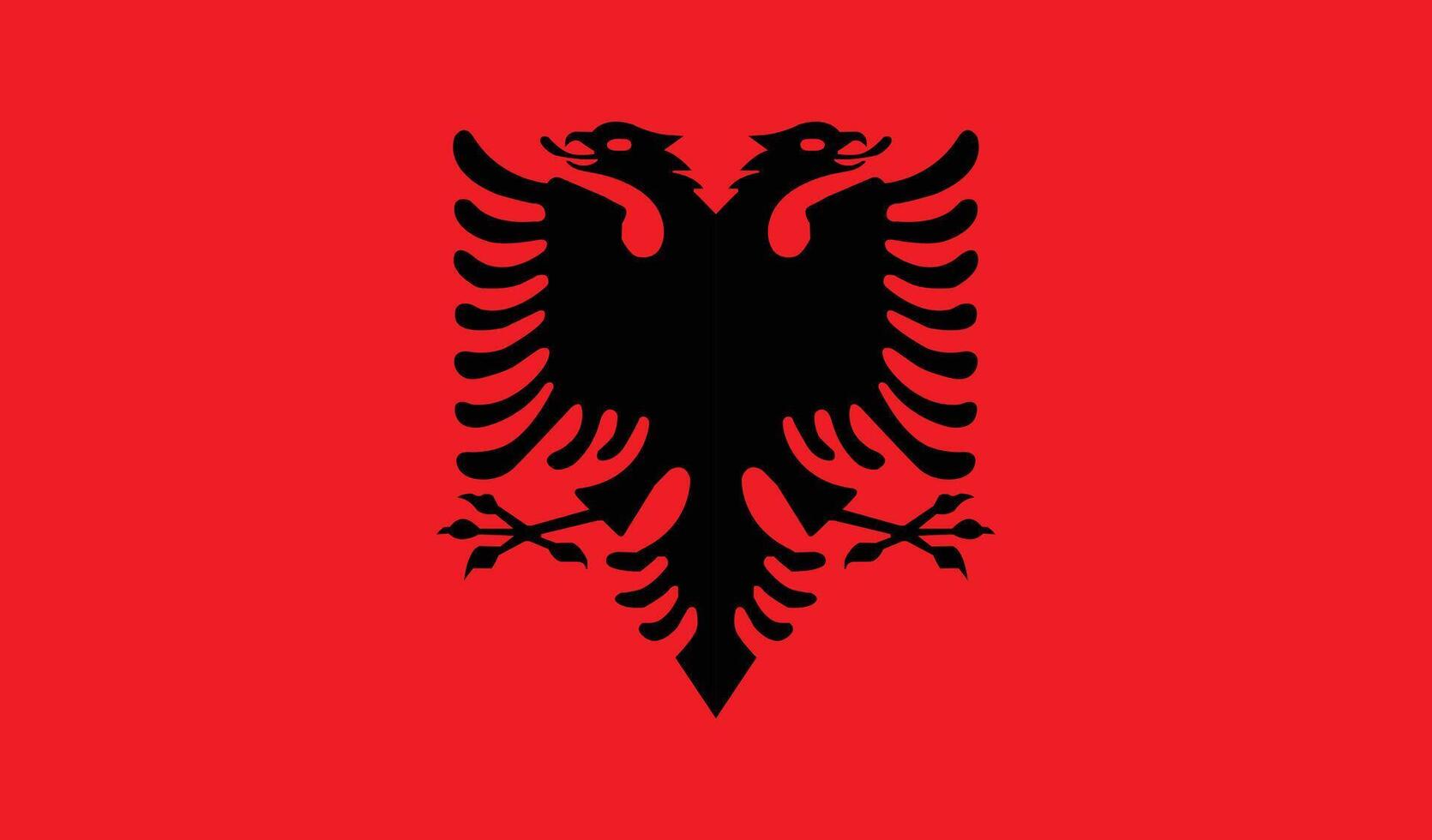 Flat Illustration of Albania national flag. Albania flag design. vector