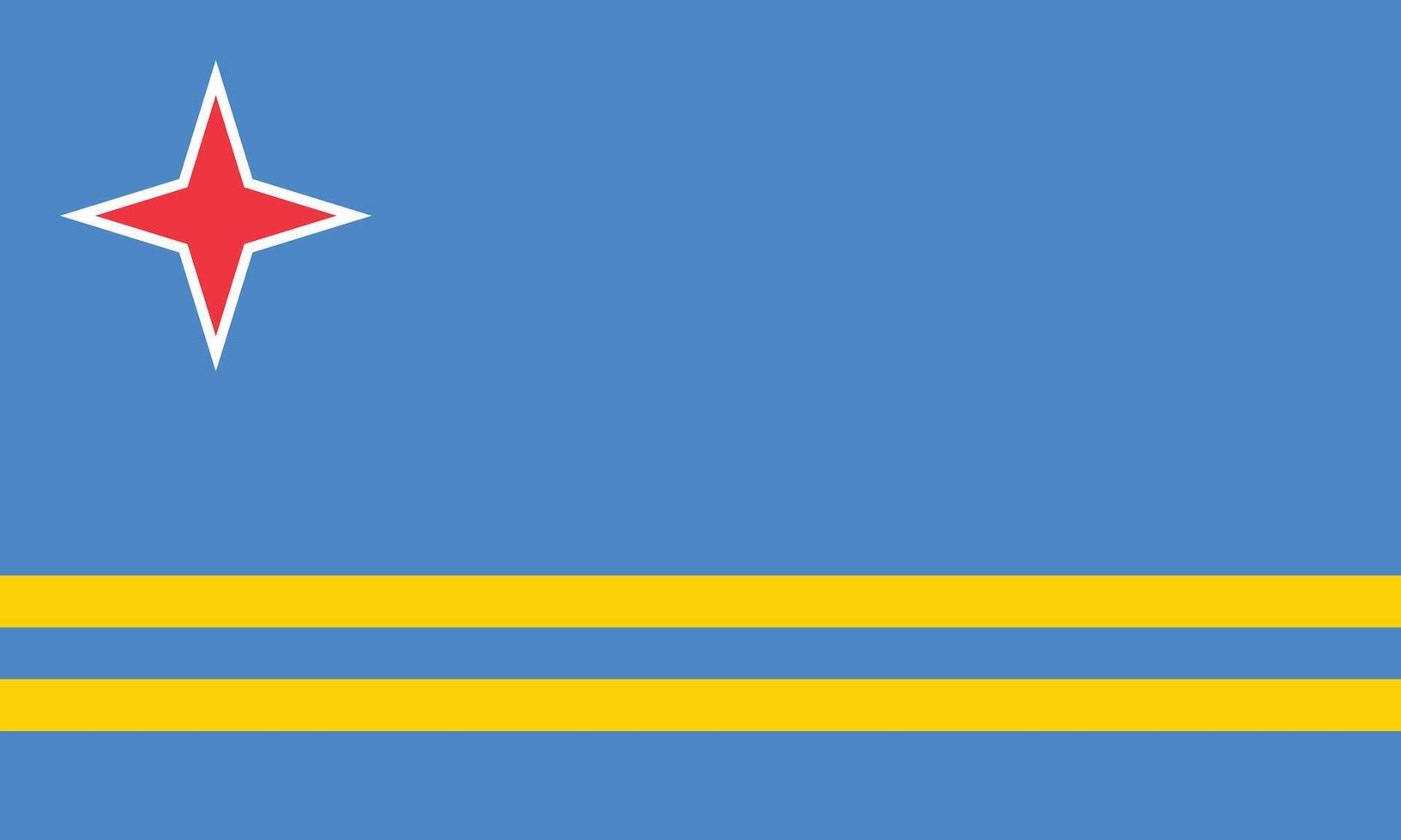 plano ilustración de aruba bandera. aruba nacional bandera diseño. vector