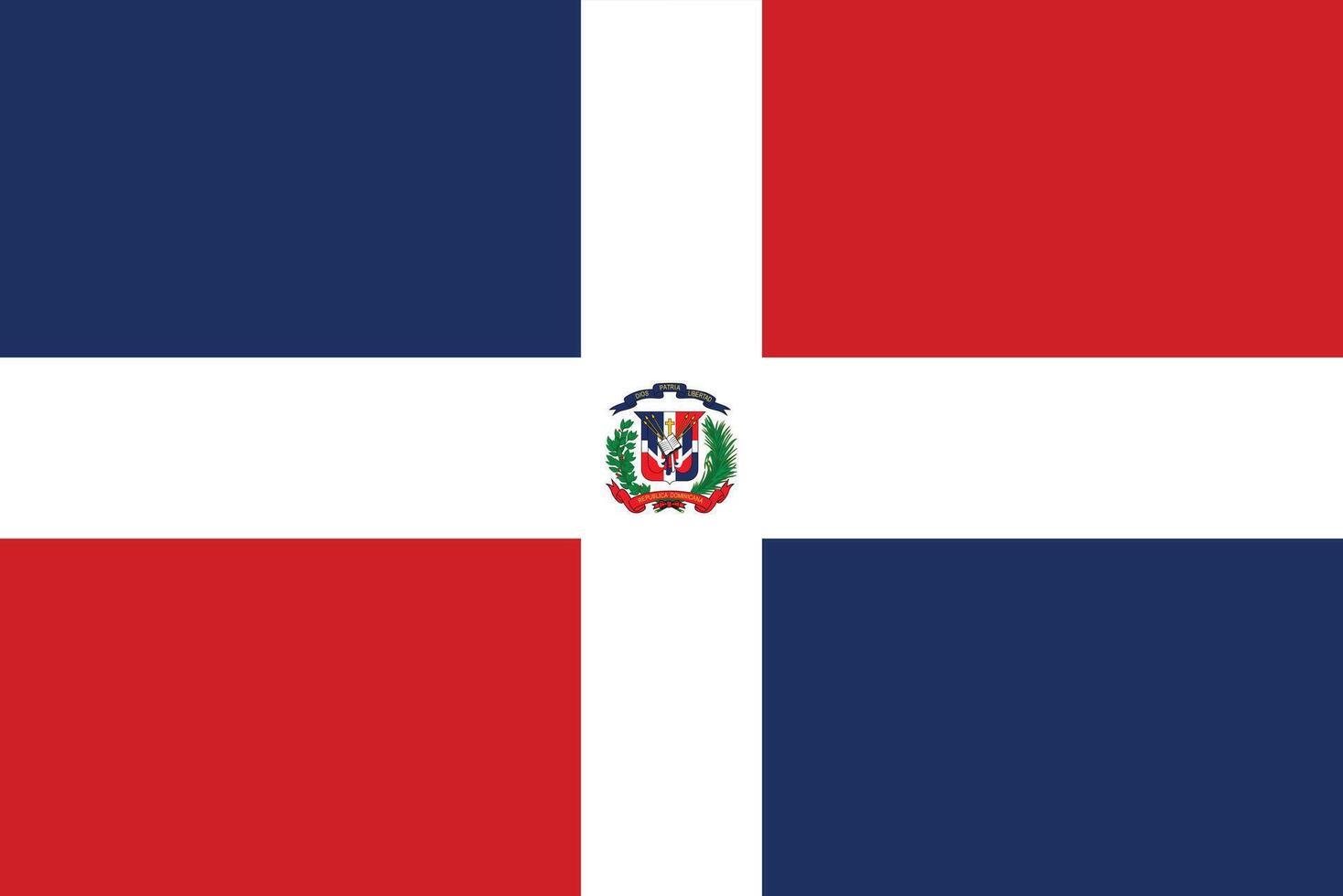Flat Illustration of Dominican Republic national flag. Dominican Republic flag design. vector