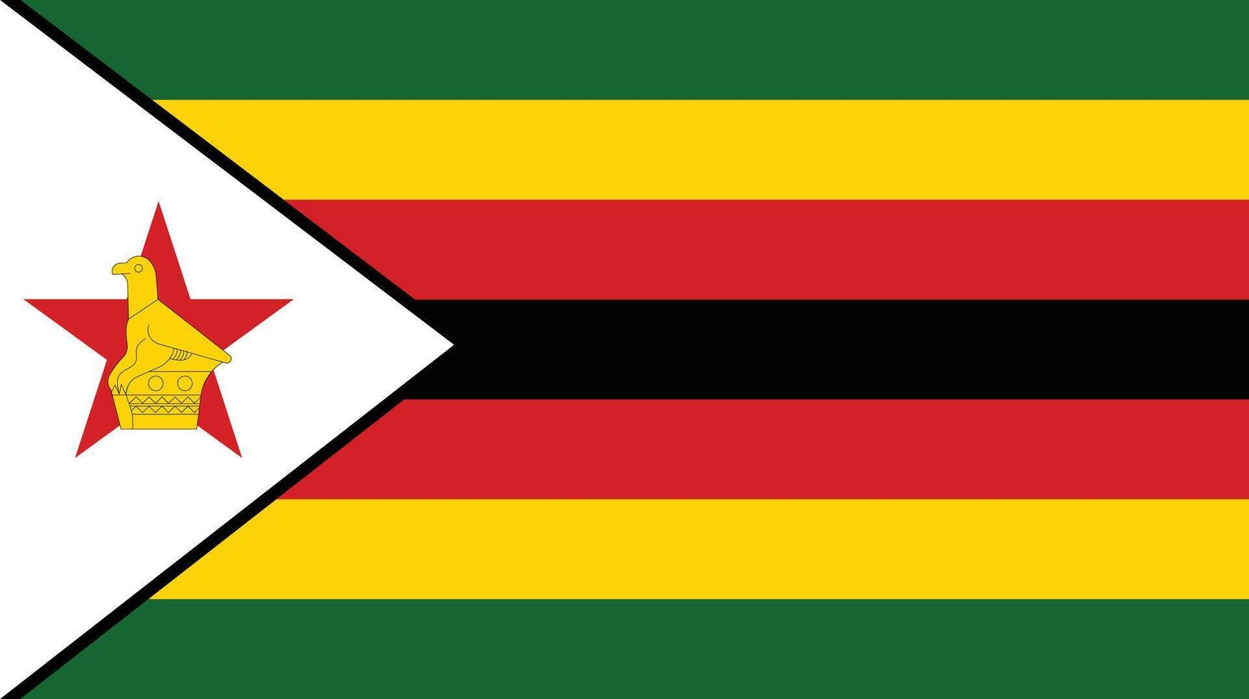 Flat Illustration of Zimbabwe national flag. Zimbabwe flag design. vector