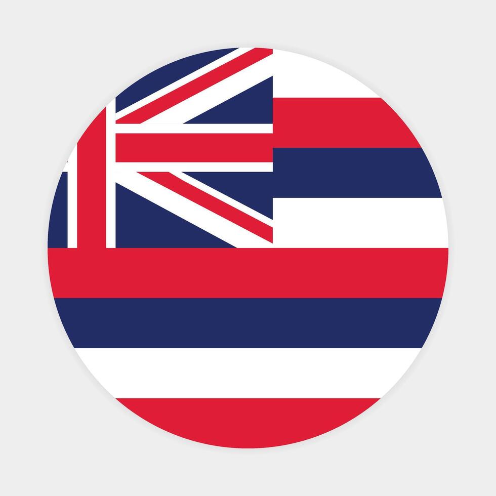 Hawaii state flag vector icon design. Hawaii state circle flag. Round of Hawaii flag.