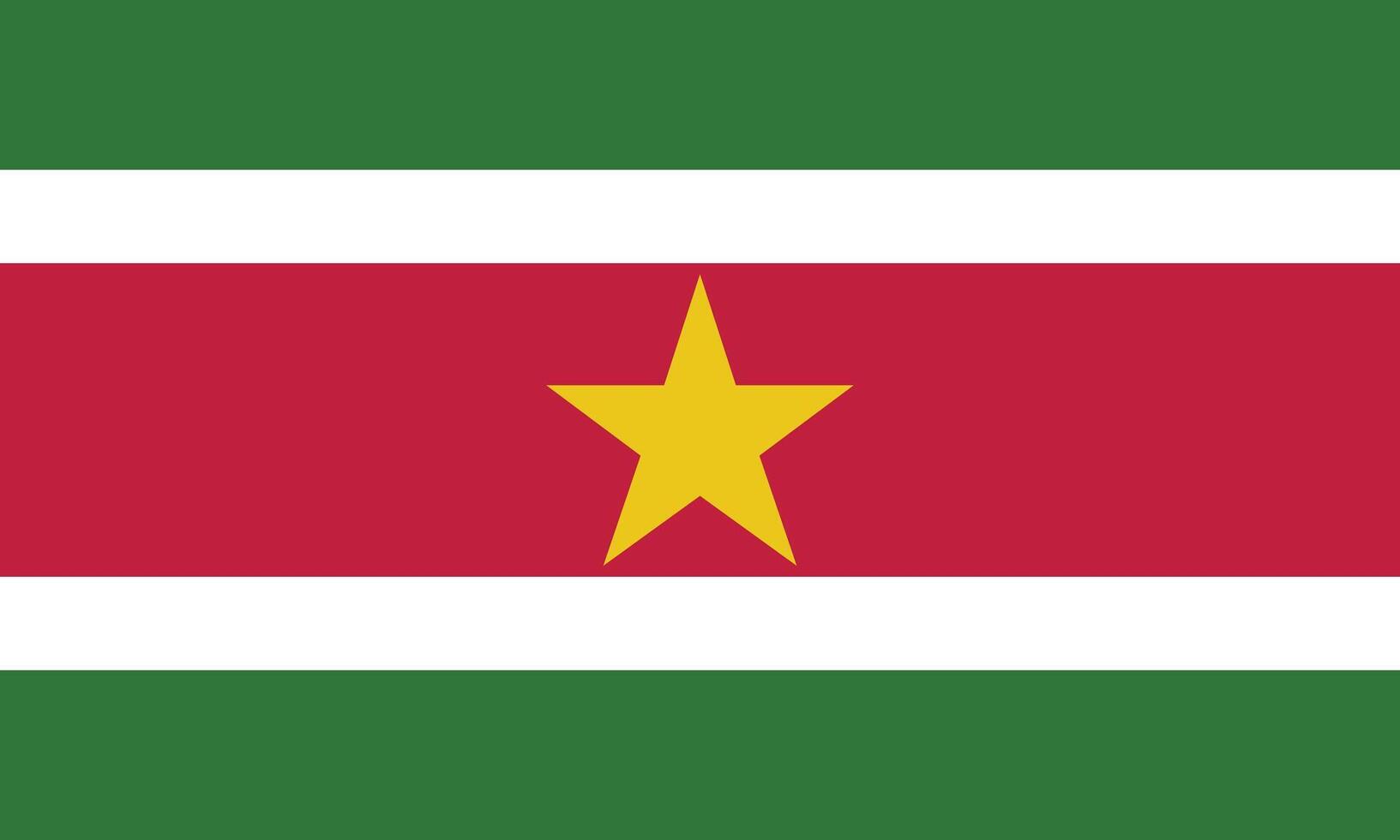 Flat Illustration of the Suriname flag. Suriname national flag design. vector