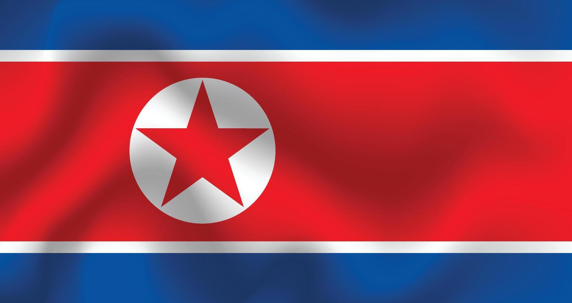 plano ilustración de el norte Corea nacional bandera. norte Corea bandera diseño. norte Corea ola bandera. vector