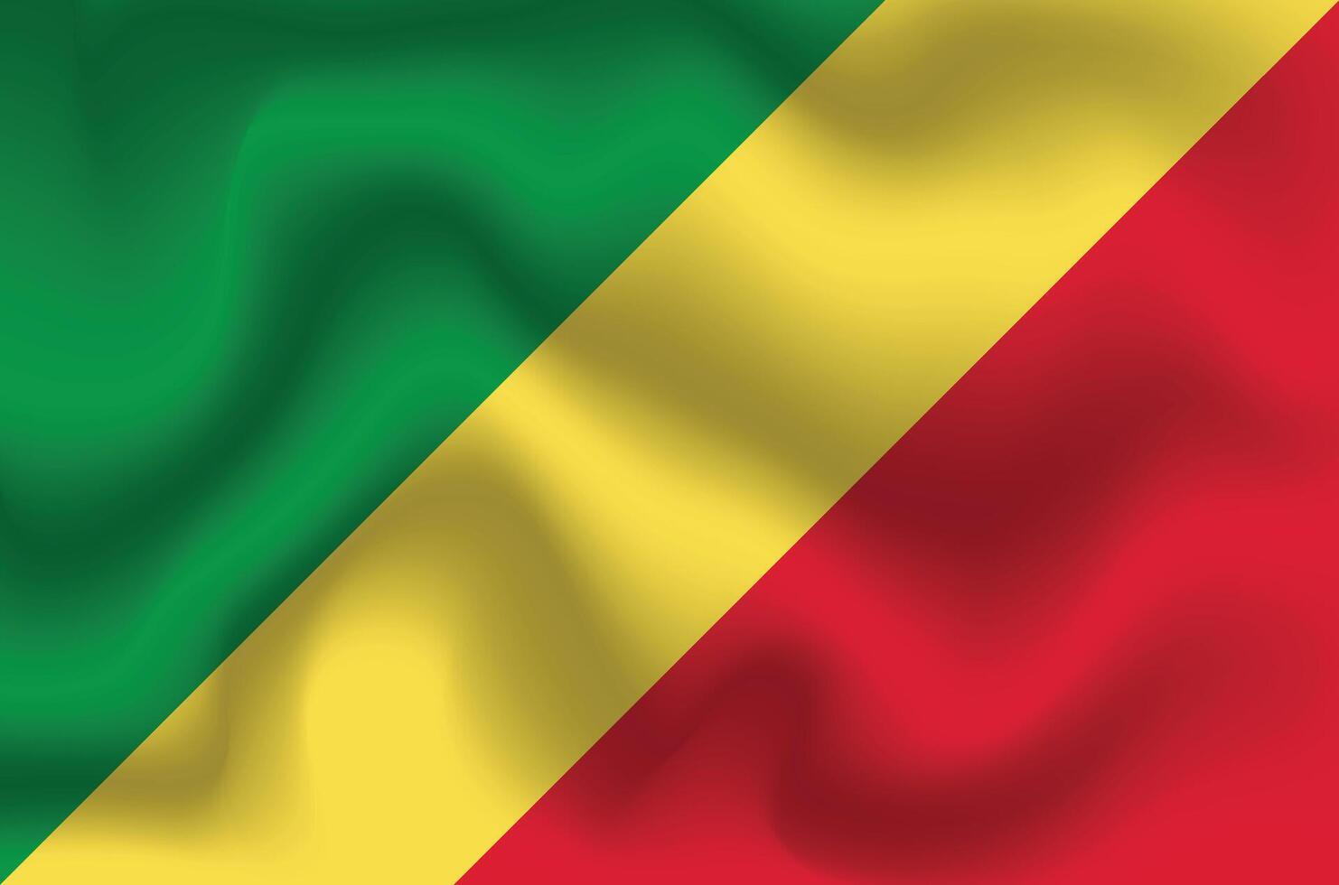 Flat Illustration of the Republic of the Congo national flag. Republic of the Congo flag design. Republic of the Congo Wave flag. vector