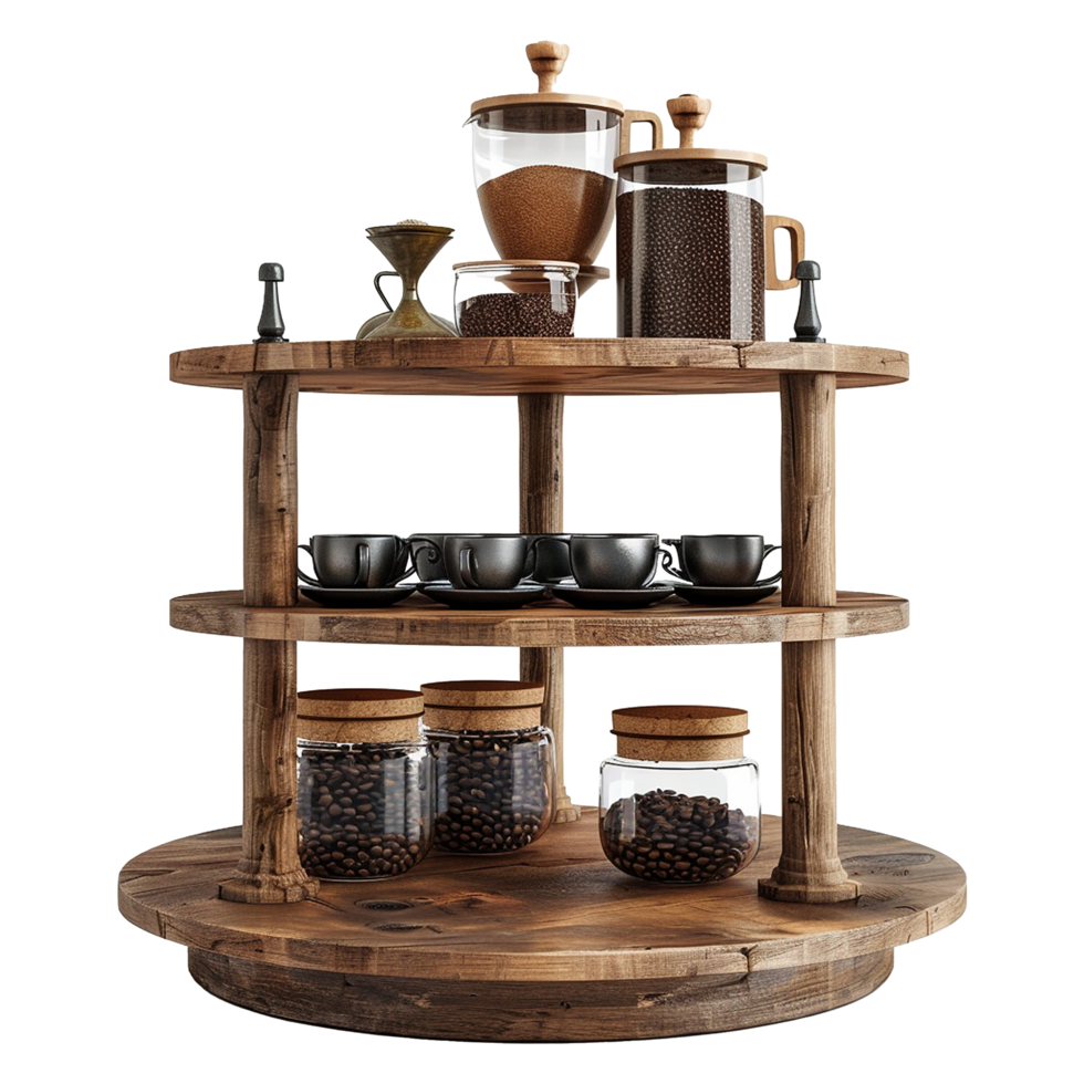 AI generated Coffee shop product stand isolated on transparent background png