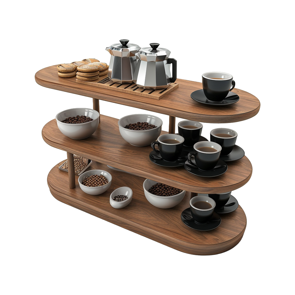 AI generated Coffee shop product stand isolated on transparent background png