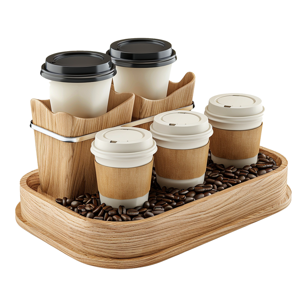 AI generated Coffee shop product stand isolated on transparent background png