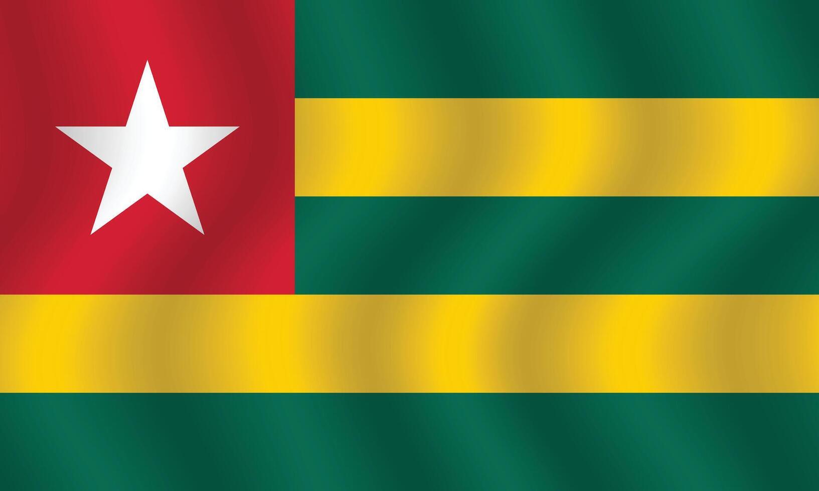 Flat Illustration of the Togo national flag. Togo flag design. Togo Wave flag. vector