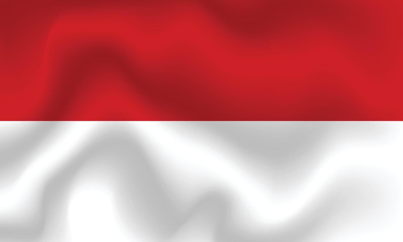 Flat Illustration of Monaco national flag. Monaco flag design. Monaco Wave flag. vector