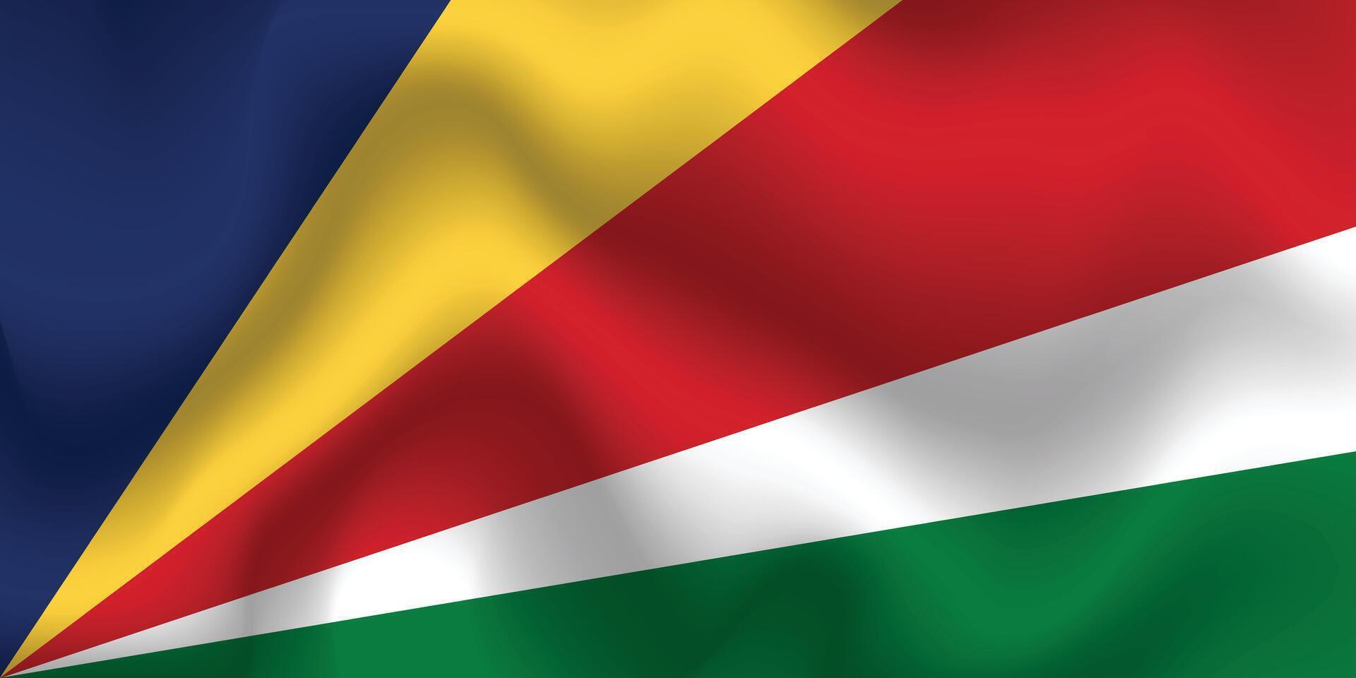 Flat Illustration of Seychelles national flag. Seychelles flag design. Seychelles Wave flag. vector