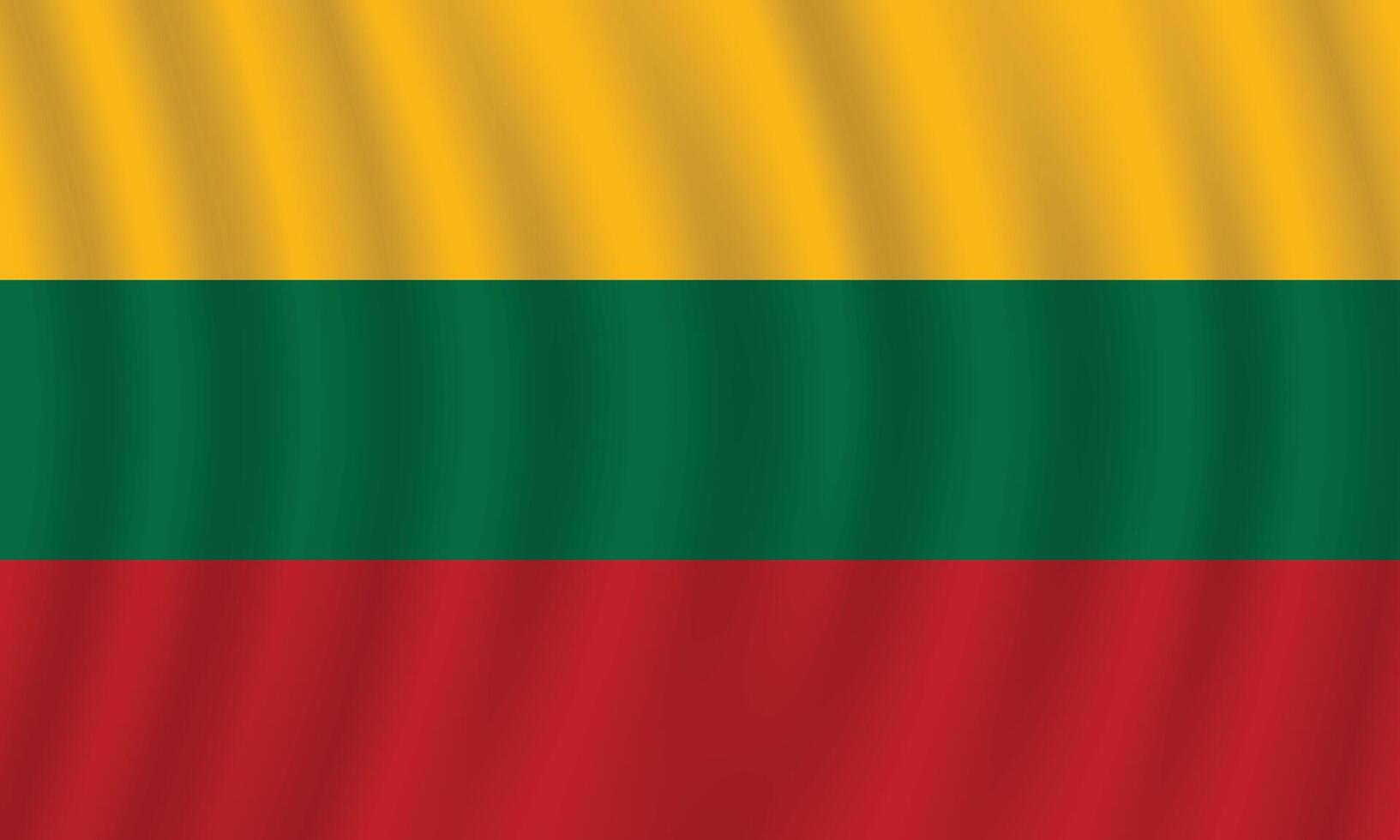 Flat Illustration of Lithuania national flag. Lithuania flag design. Lithuania Wave flag. vector