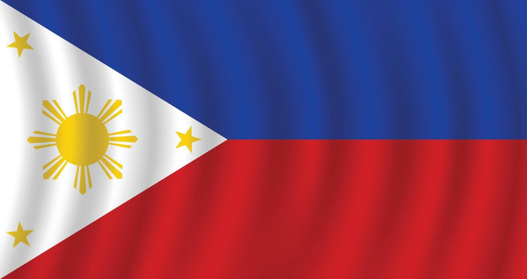 Flat Illustration of the Philippines flag. Philippines national flag design. Philippines wave flag. vector