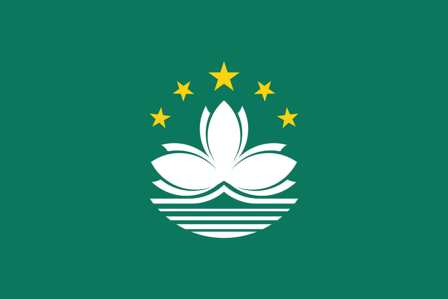 Flat Illustration of Macau flag. Macau national flag design. vector