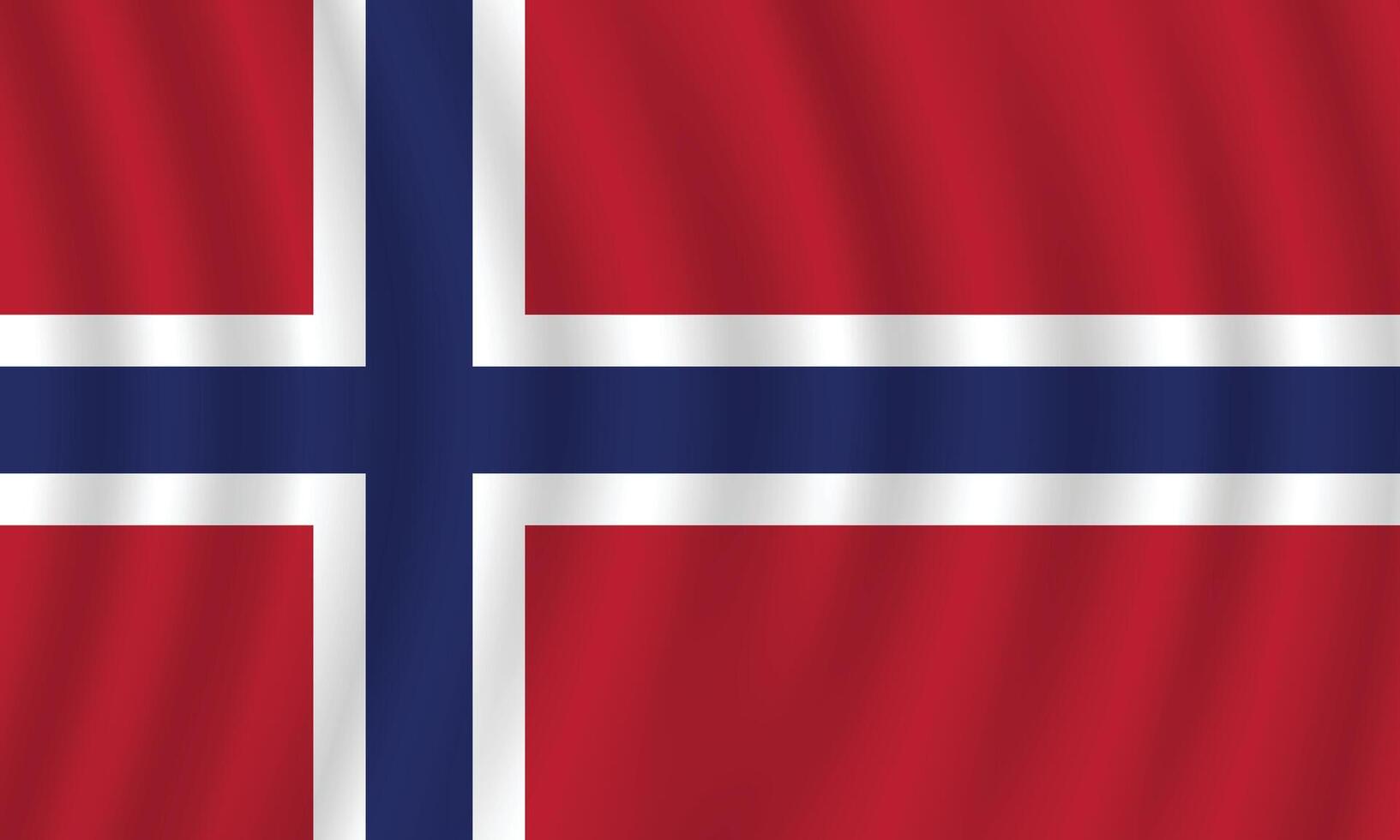 Flat Illustration of Norway national flag. Norway flag design. Norway Wave flag. vector