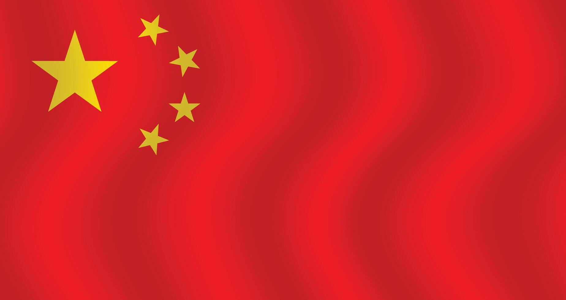 Flat Illustration of Chinese flag. China national flag design. China wave flag. vector