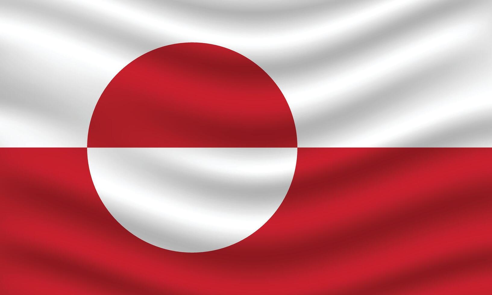 Flat Illustration of Greenland national flag. Greenland flag design. Greenland Wave flag. vector