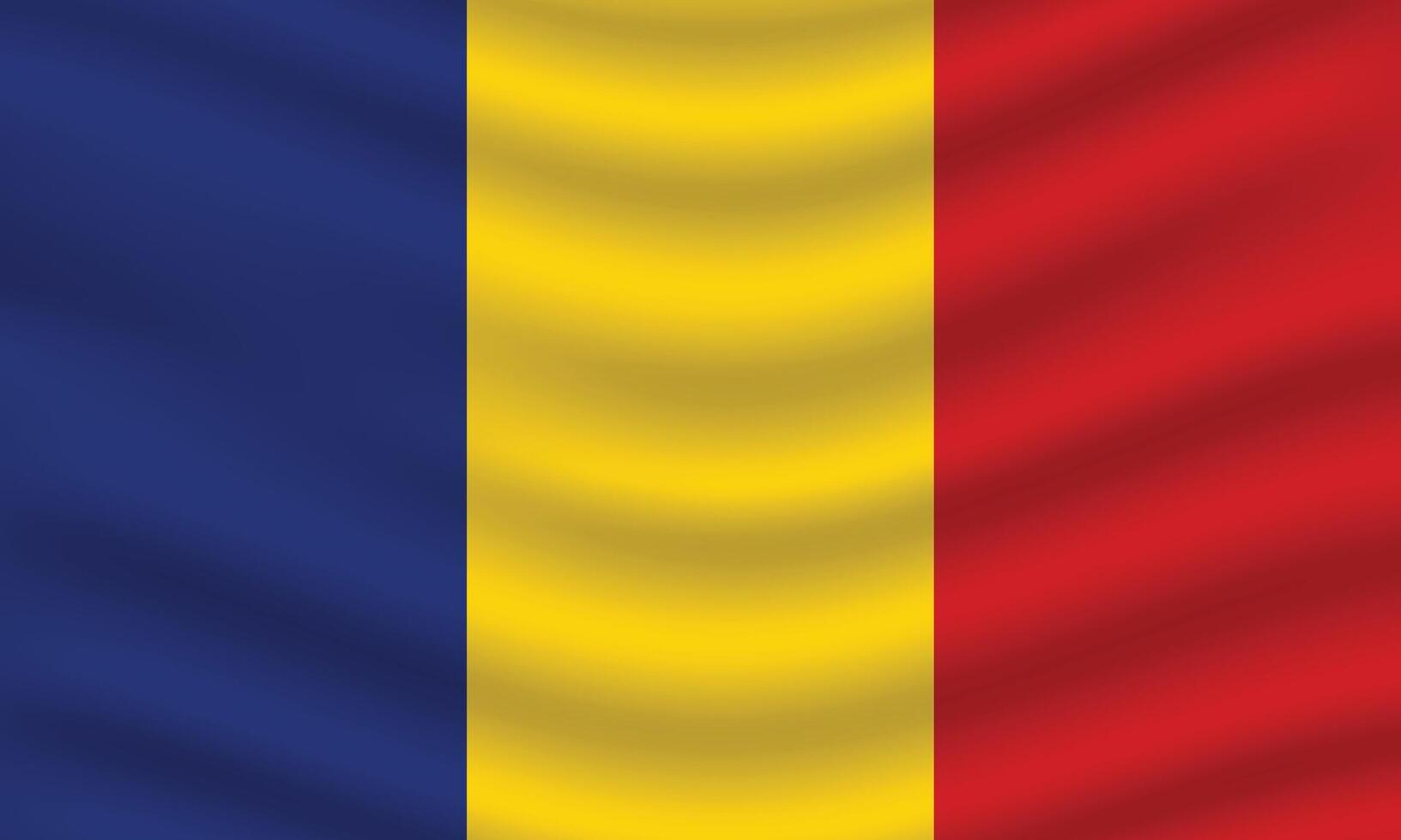 Flat Illustration of Romania national flag. Romania flag design. Romania Wave flag. vector