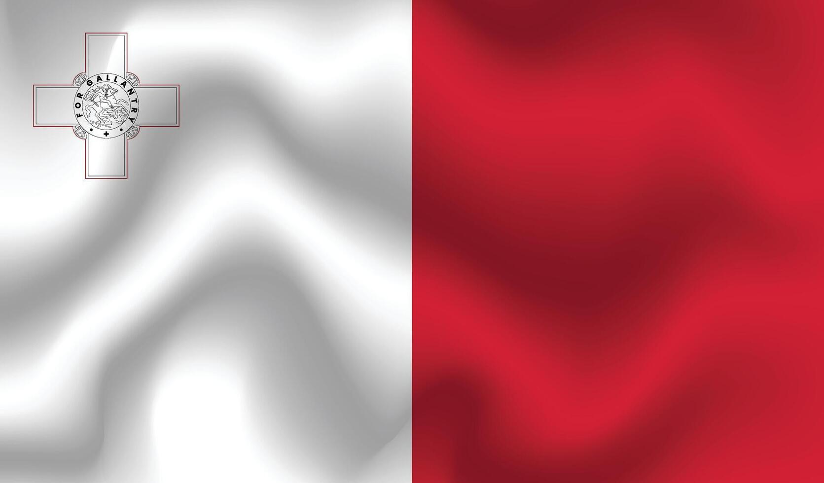 Flat Illustration of Malta national flag. Malta flag design. Malta Wave flag. vector