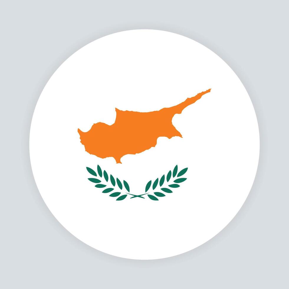 Cyprus national flag vector icon design. Cyprus circle flag. Round of Cyprus flag.