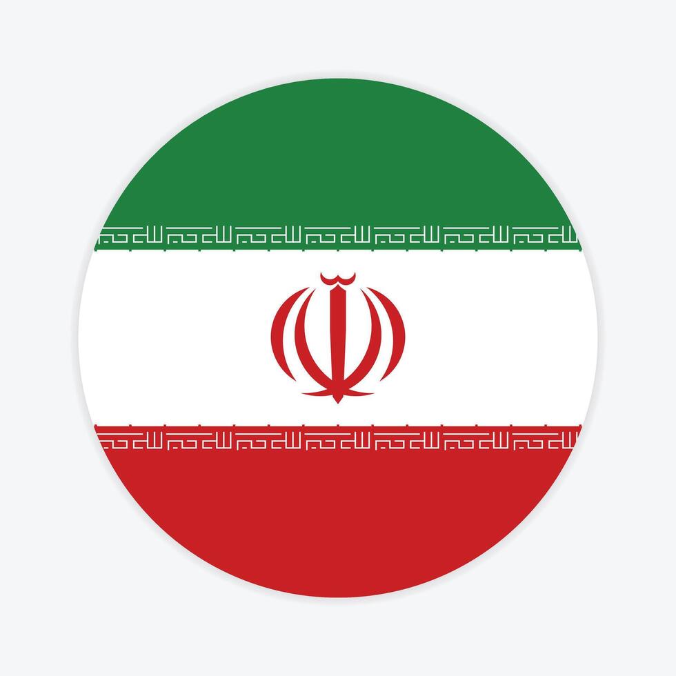 Iran national flag vector icon design. Iran circle flag. Round of Iran flag.