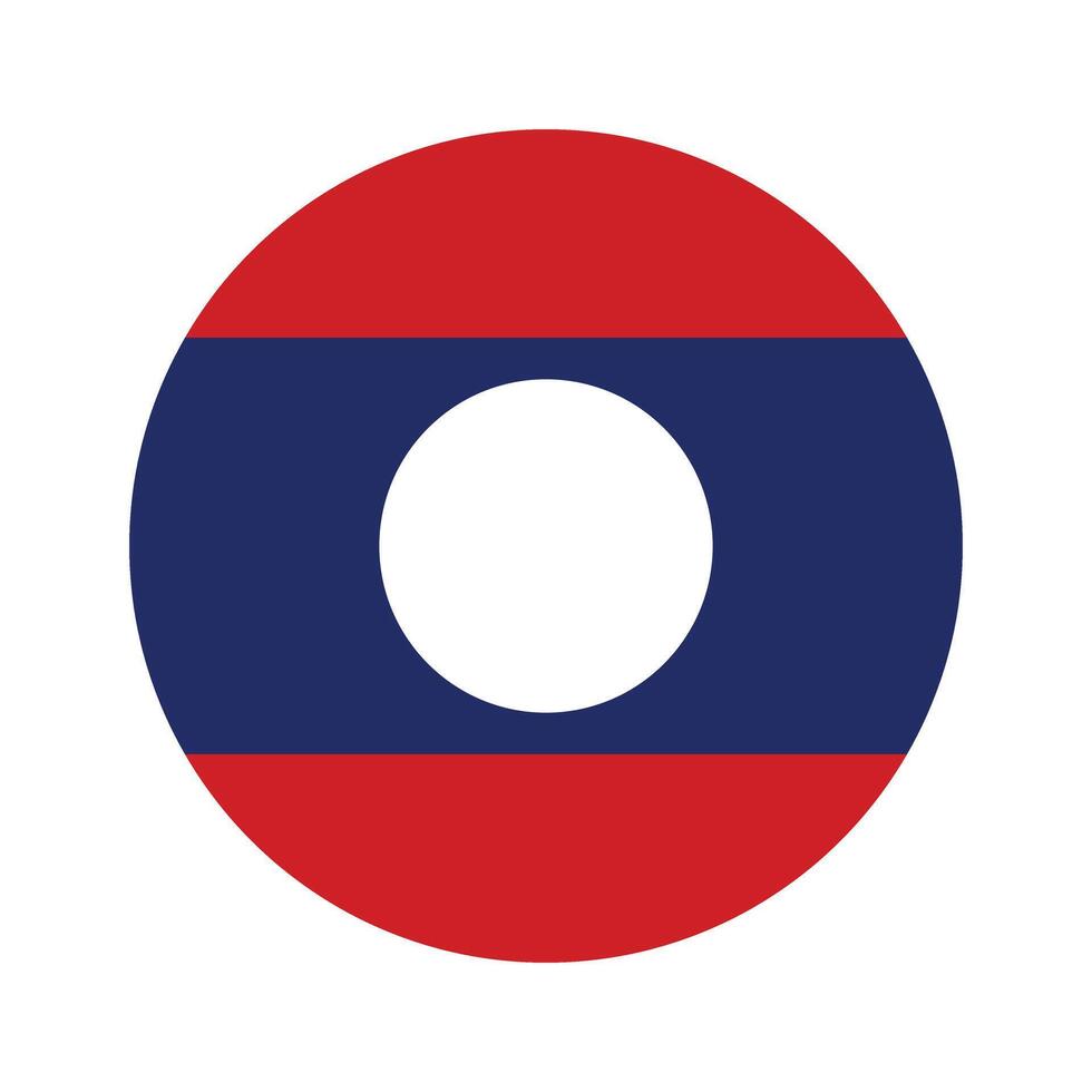 Laos national flag vector icon design. Laos circle flag. Round of Laos flag.