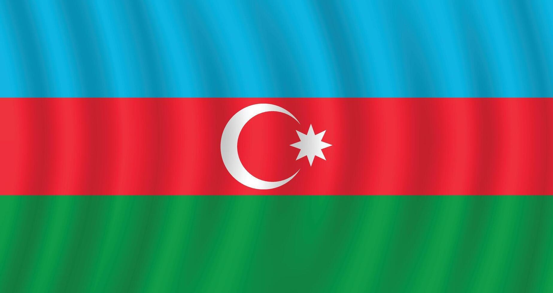 Flat Illustration of Azerbaijan flag. Azerbaijan national flag design. Azerbaijan wave flag. vector