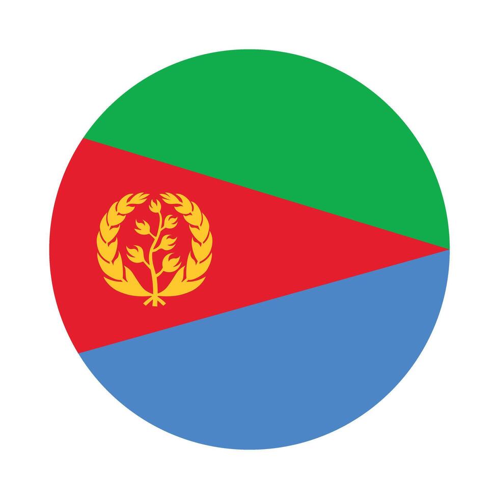 Eritrea national flag vector icon design. Eritrea circle flag. Round of Eritrea flag.