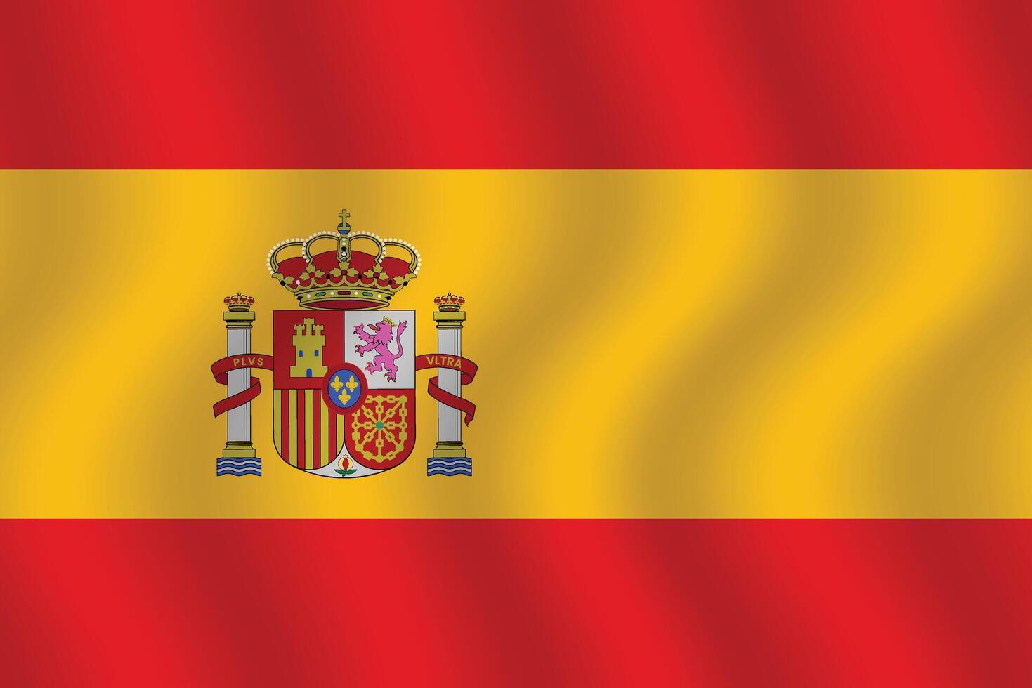 Flat Illustration of Spain national flag. Spain flag design. Spain Wave flag. vector