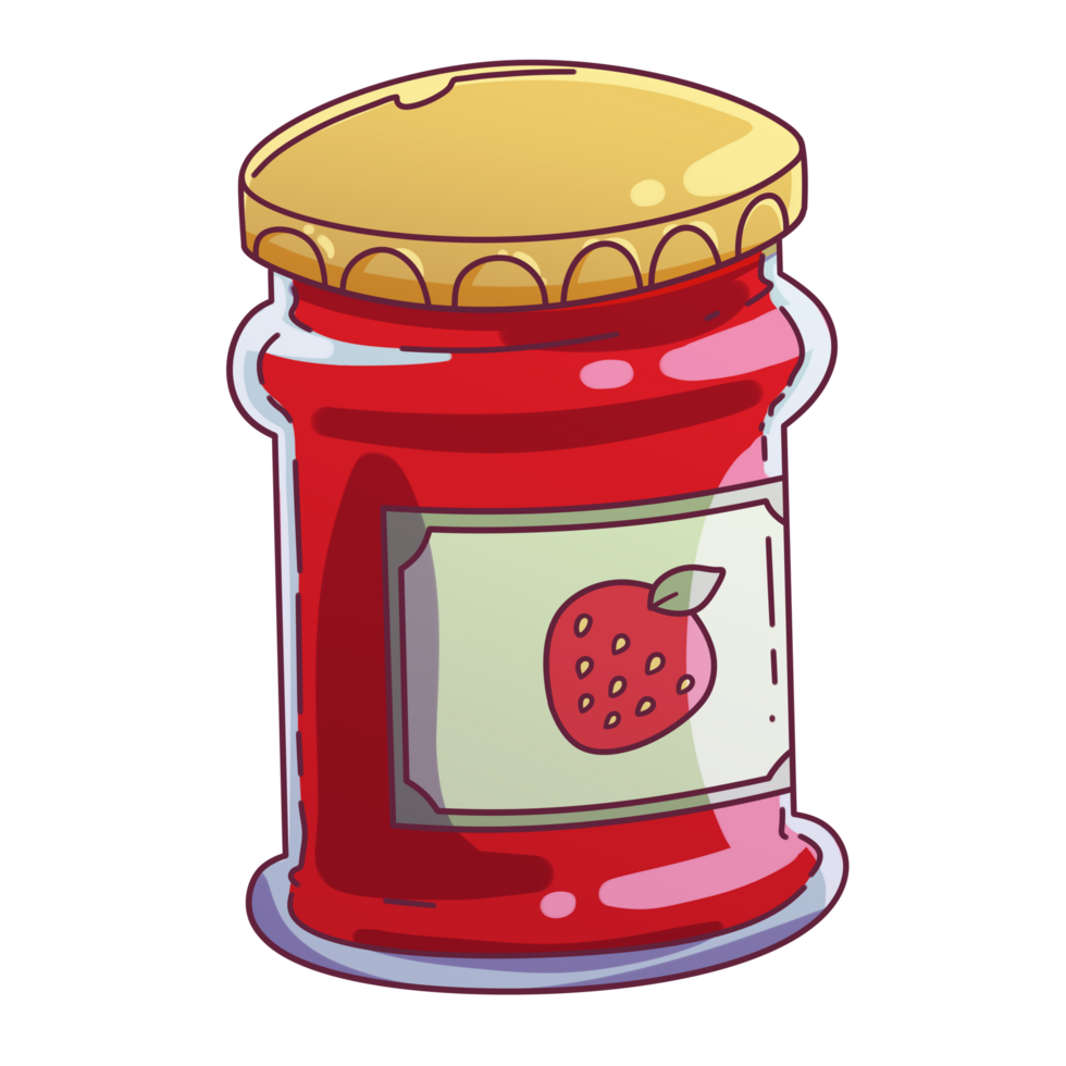 petit déjeuner repas objets confiture agrafe art dessin animé isolé png