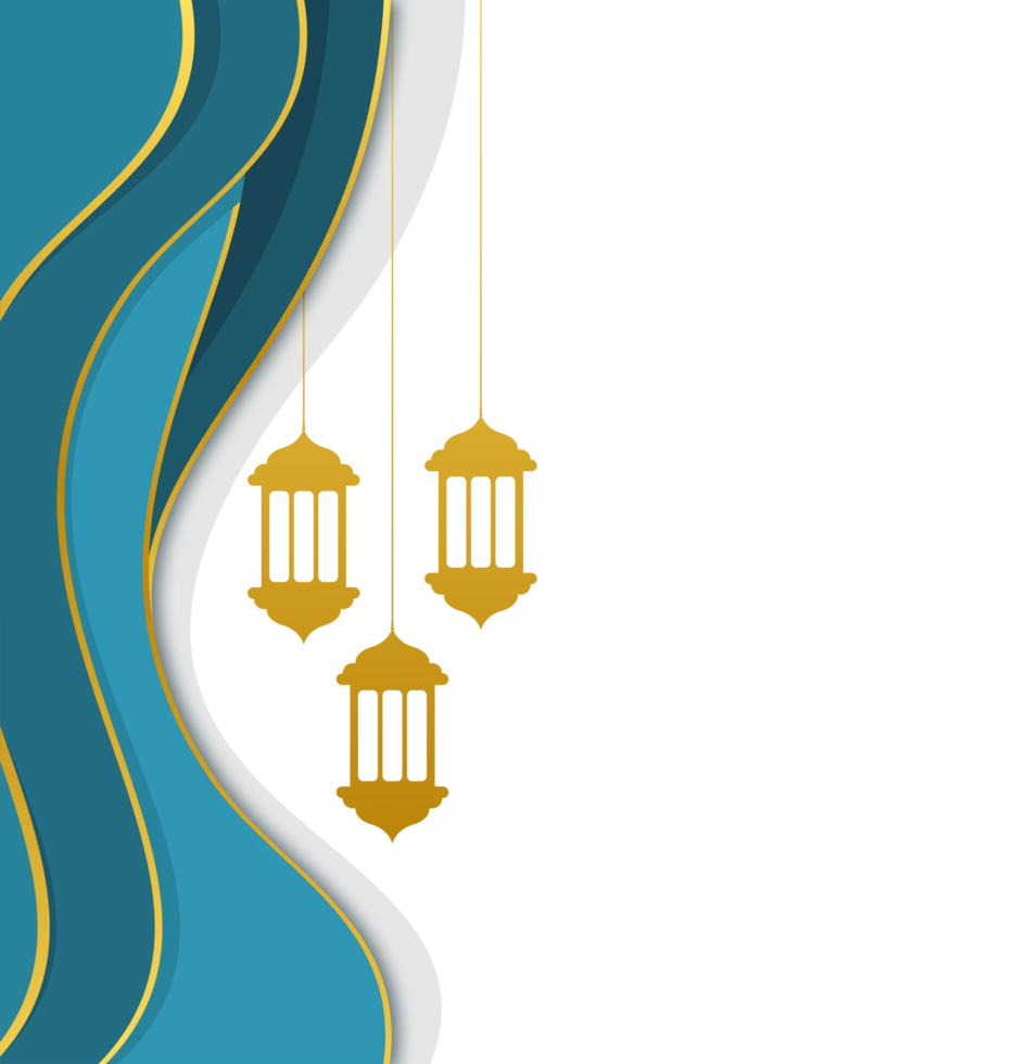 Islamic frame border design with transparent background png