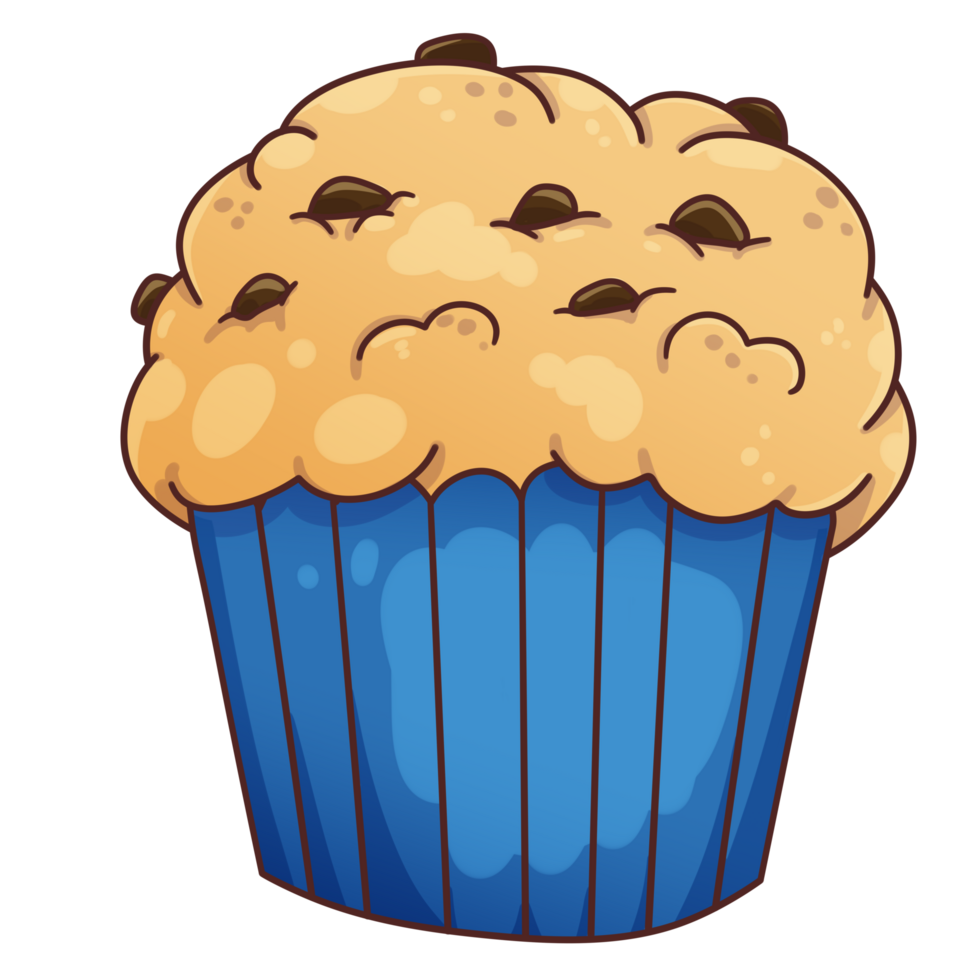 petit déjeuner repas objets muffin agrafe art dessin animé isolé png