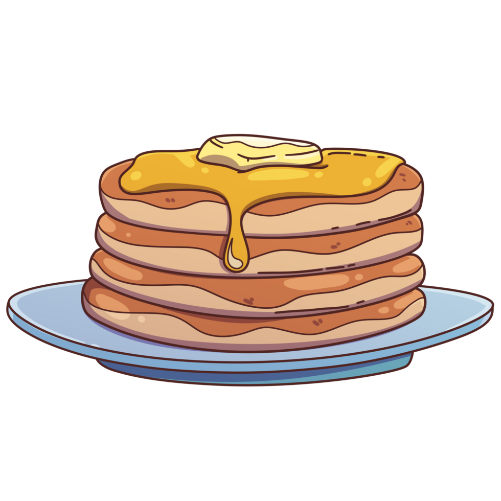 prima colazione pasto oggetti pancake clip arte cartone animato isolato png