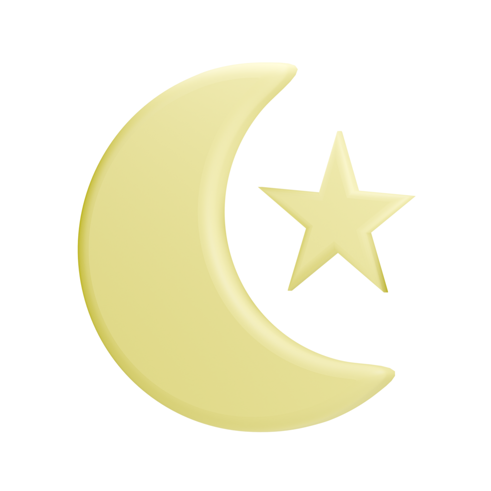 a crescent and star icon on a transparent background png
