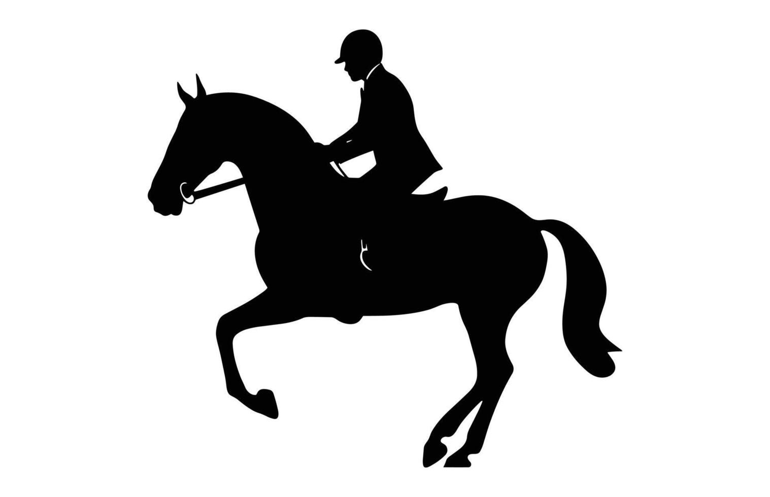 Eventing horse Silhouette vector isolated on a white background