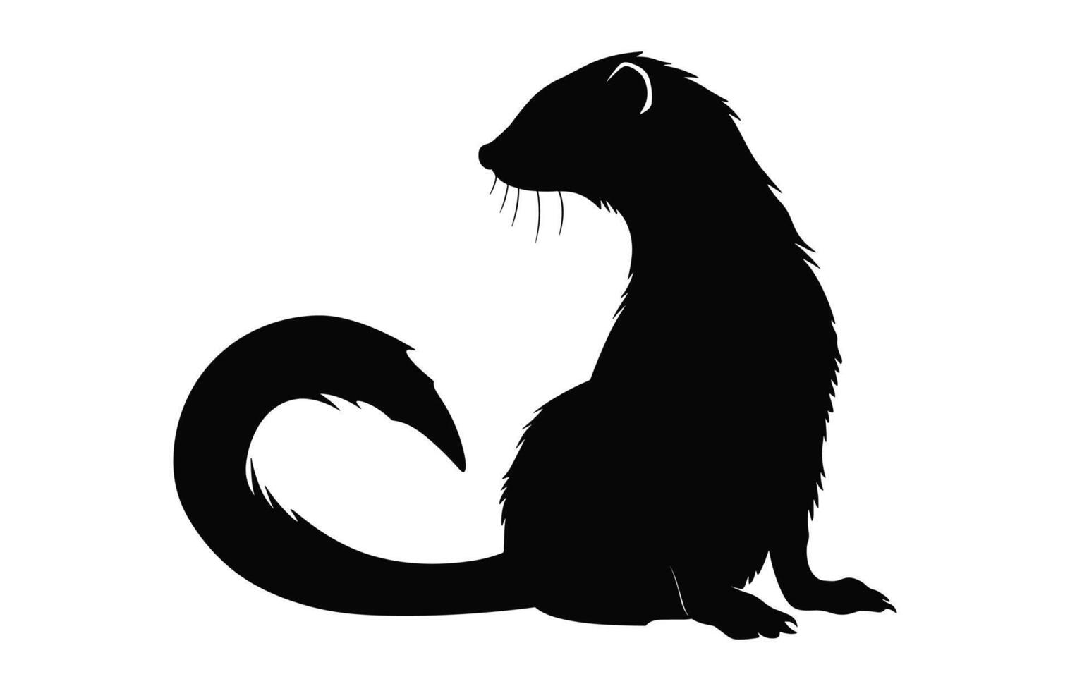 Ferret Silhouette vector isolated on a white background