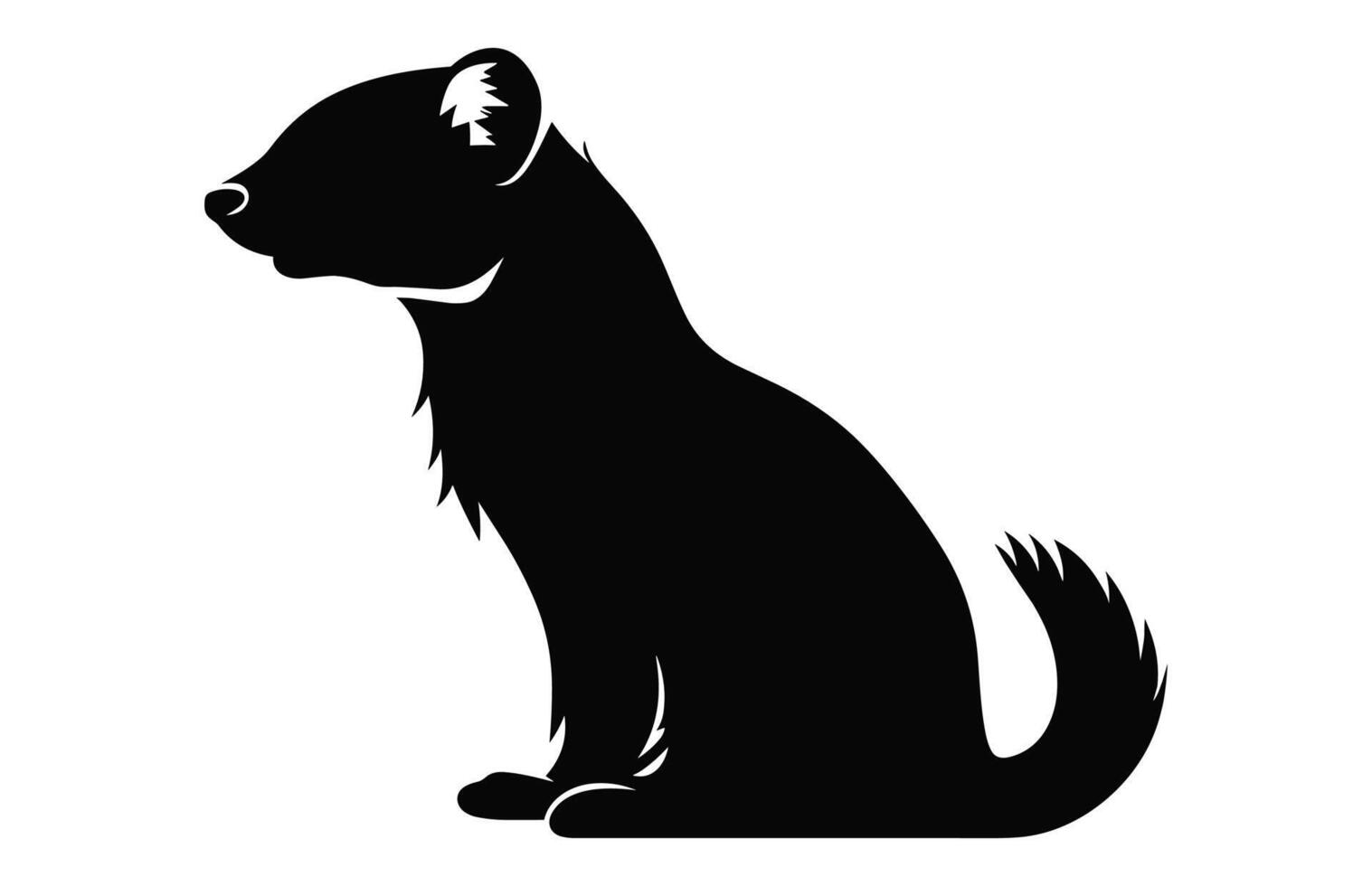 Ferret black Silhouette vector isolated on a white background