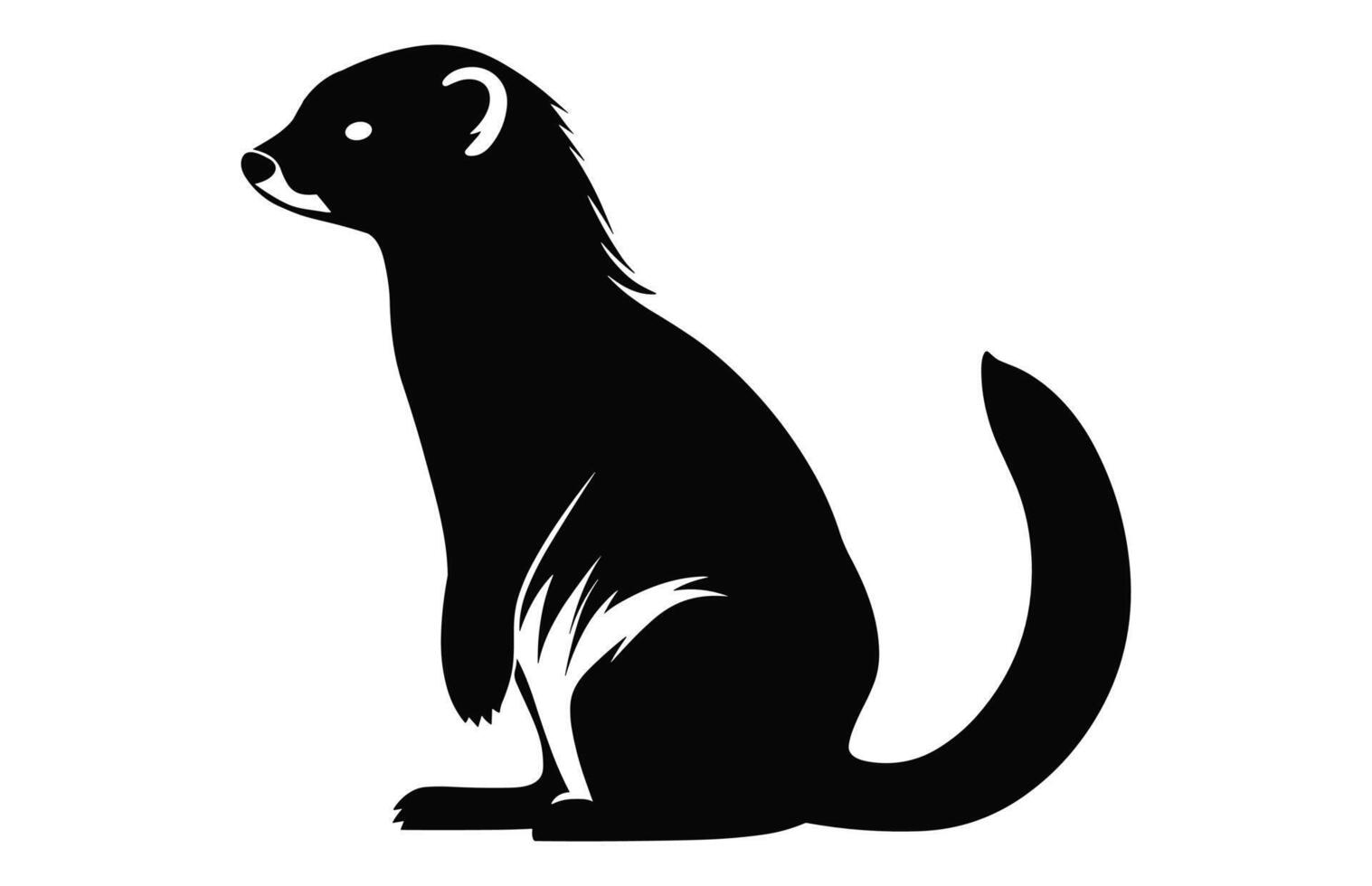 Ferret Silhouette vector isolated on a white background