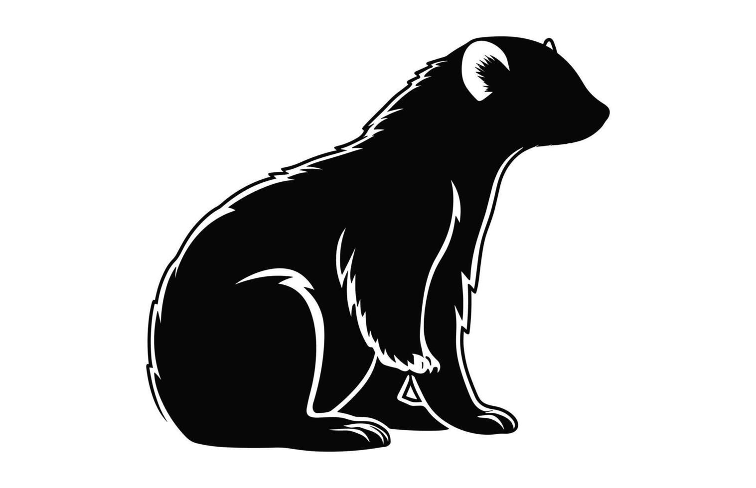 Ferret Silhouette vector isolated on a white background