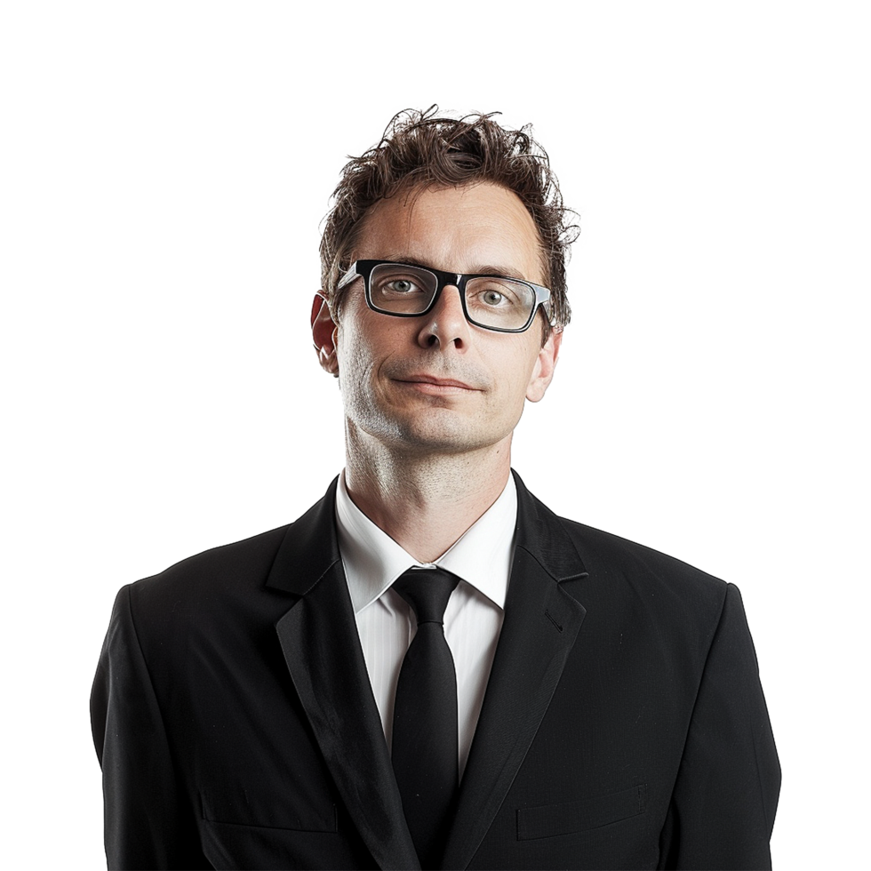 AI generated Man with glass isolated on transparent background png