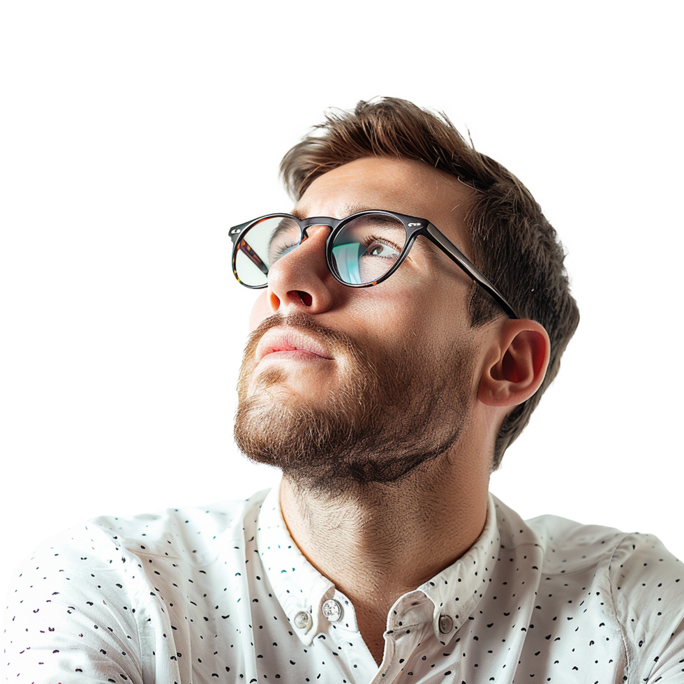 AI generated Man with glass isolated on transparent background png
