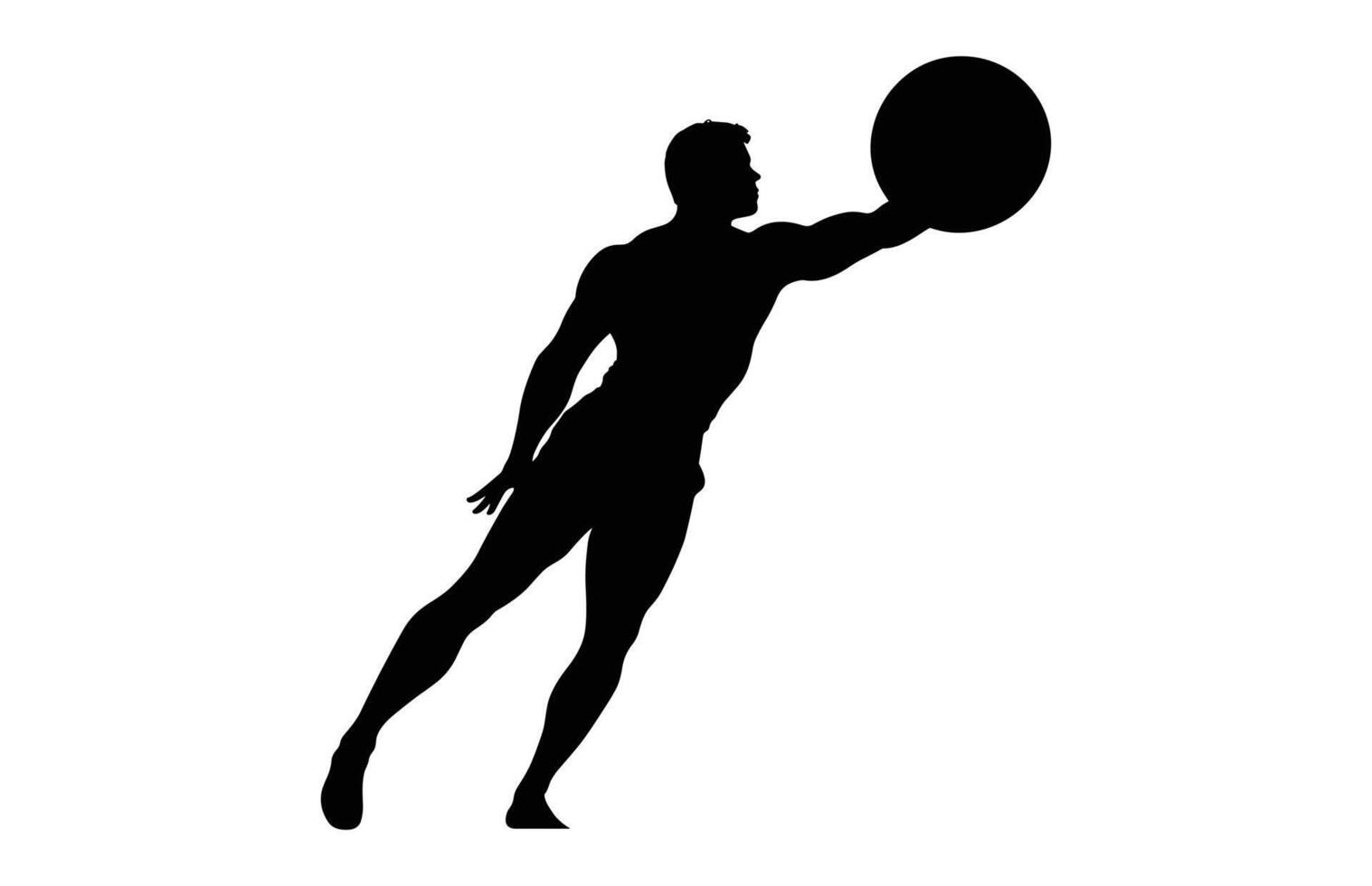 Discus Thrower Silhouette black Vector Clipart