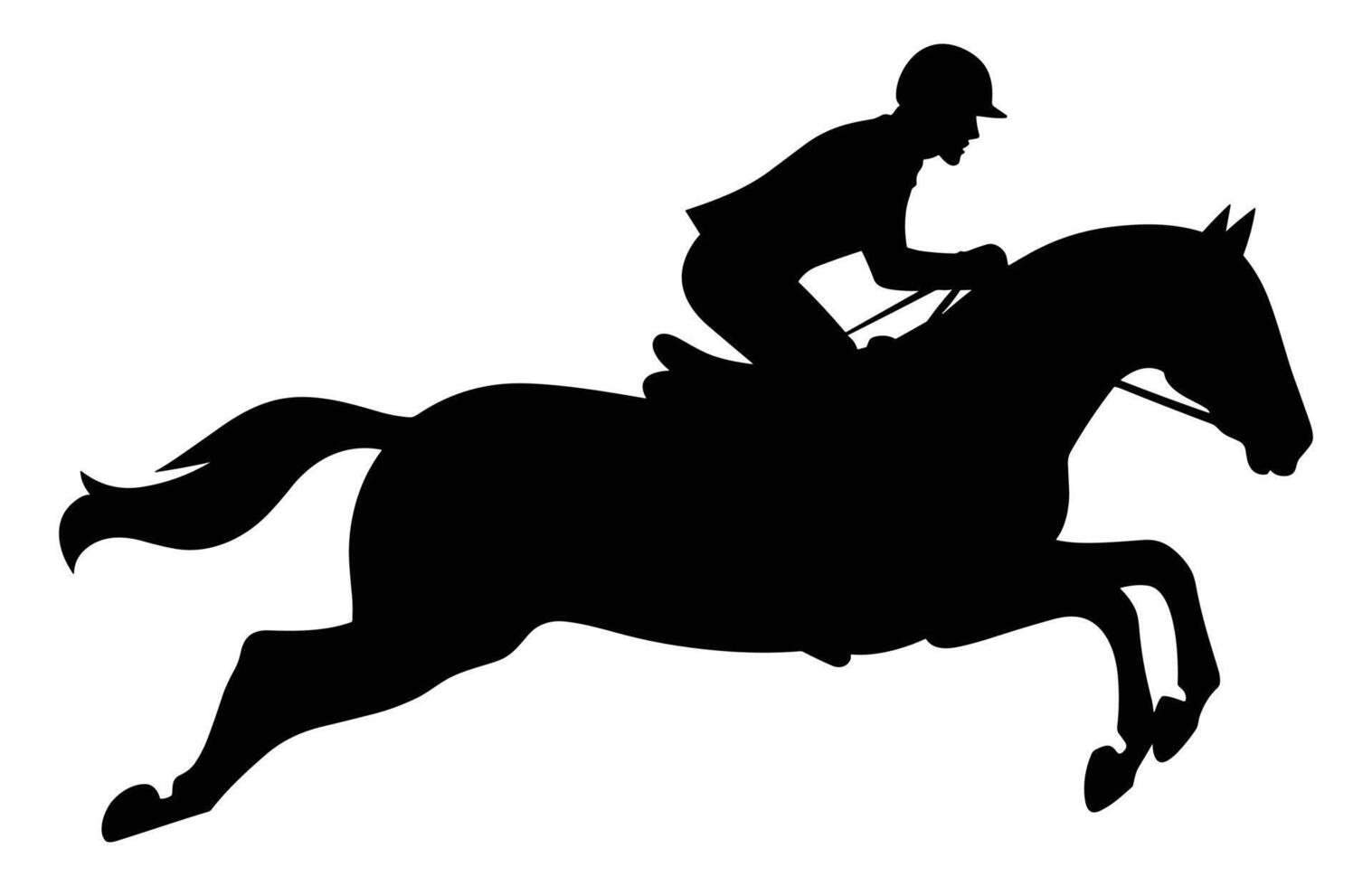 Eventing horse Silhouette vector isolated on a white background