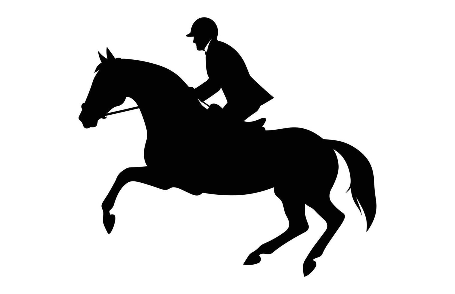 Eventing horse Silhouette vector isolated on a white background