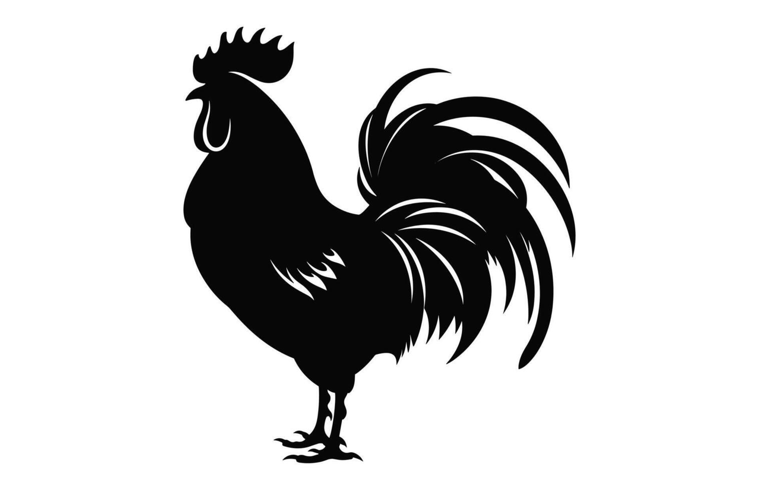 gallo negro silueta vector, polla gallo clipart aislado en un blanco antecedentes vector