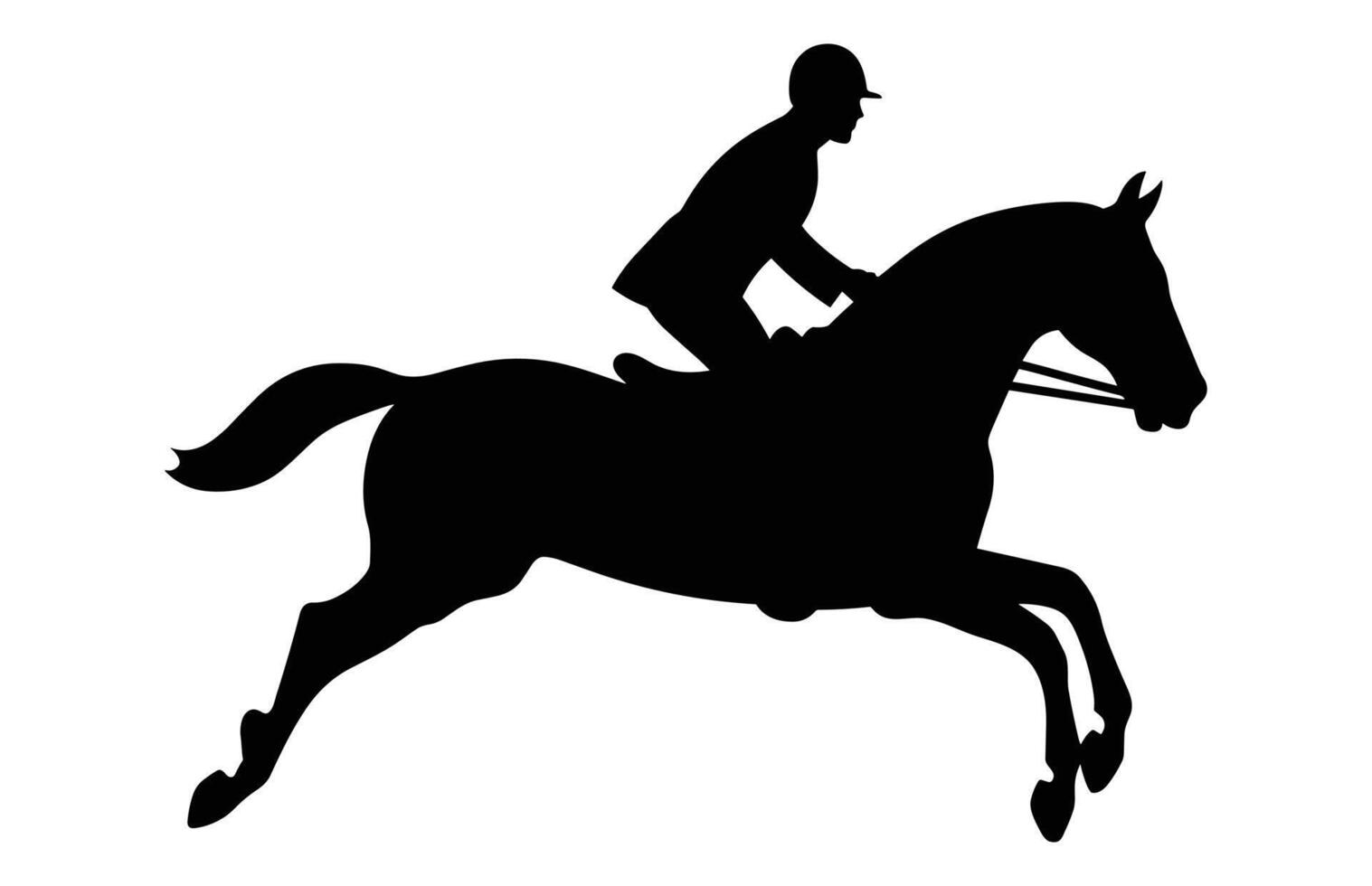 Eventing horse Silhouette vector isolated on a white background